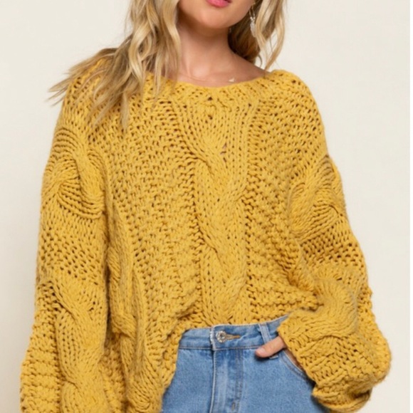 💼 POL Handmade Sweater ~ mustard - Picture 3 of 4